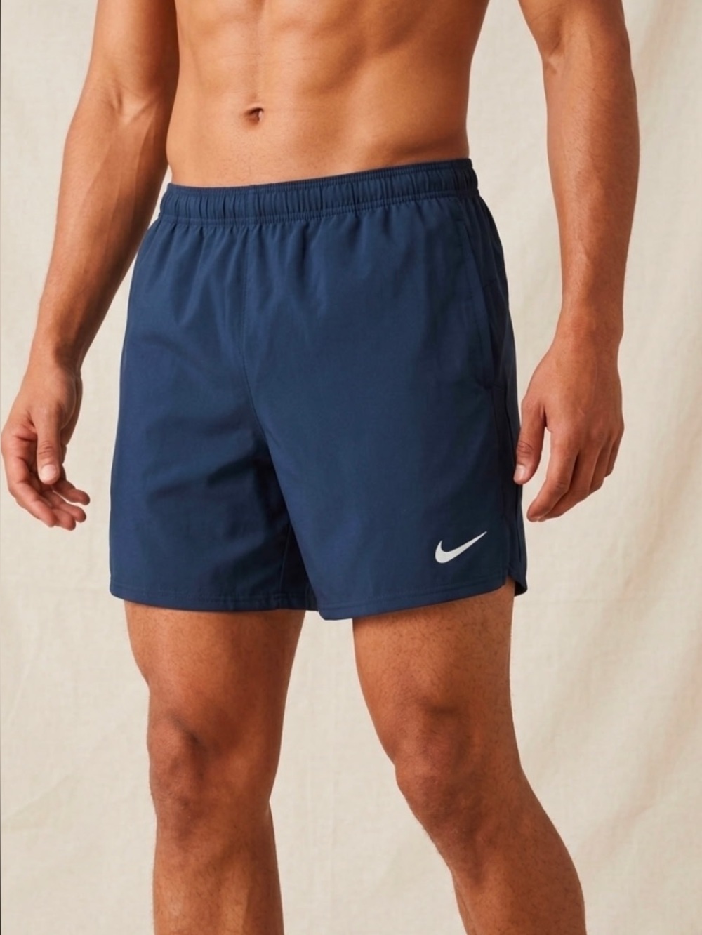 Nike Men’s Navy Athletic Shorts with White Swoosh